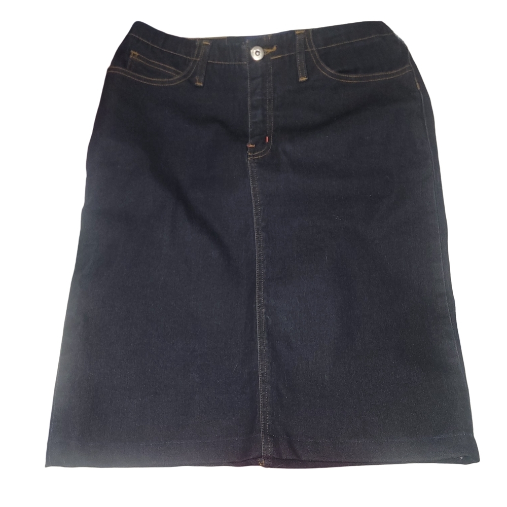 Vintage 90's Sargent Pepper Classic Dark Blue Denim Pencil Skirt S